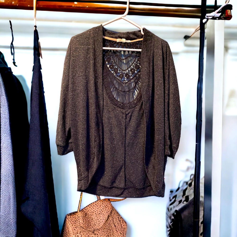 Rewind Lightweight Heather Gray Cardigan | Women’s Size Large